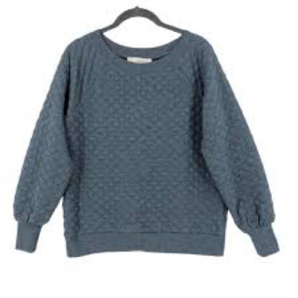 Loft blue quilted sweatshirt mid weight size XS